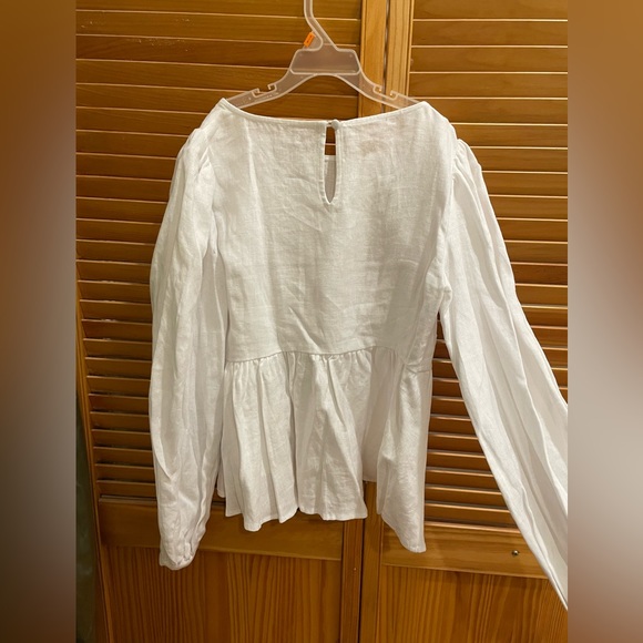 NWOT Reformation Rumi Linen Top in White - Picture 9 of 11